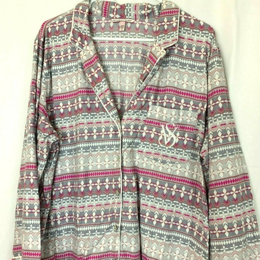 Victorias Secret Pajama Top Shirt Button Front